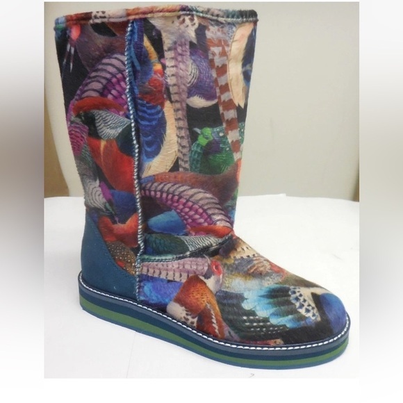 Desigual Shoes - Desigual Multicolor Art Print Boots Women’s Size 37 7 Vibrant Pattern Mid-Calf